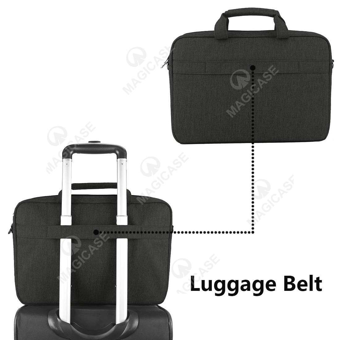 Briefcase Shoulder Bag Water Repellent Laptop black