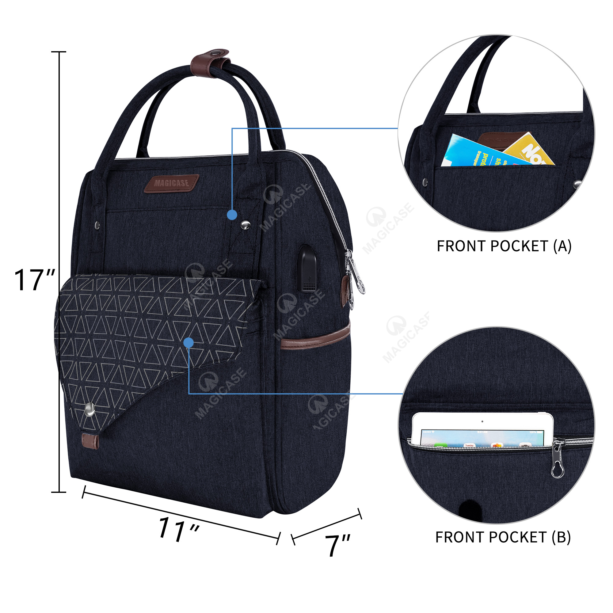 15.6 Inch Stylish School Computer Backpack Water-repellent